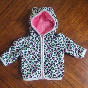Hooded Jacket Size 3-6 Months NWOT Neon Pink Sherpa